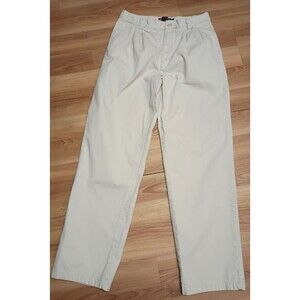 RL Chaps Mens Chino Pants 32 X 34 Cotton Pleated Front Relaxed Light Beige Nwot